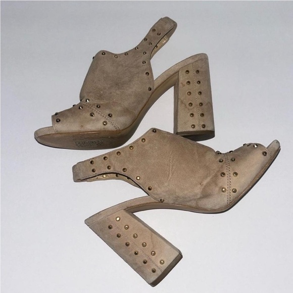 Michael Kors Tan Studded Slingback Sandals - Picture 1 of 5